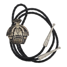 Vintage Navajo Plain Silver Bolo Tie
