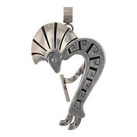 Navajo Plain Silver Kokopelli Pin & Pendant