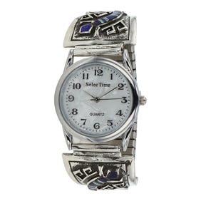 Ervin Hoskie Navajo Lapis & Synthetic Opal Watch Bracelet