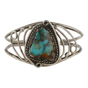 Dorothy Secatero Navajo Pilot Mountain Turquoise Bracelet