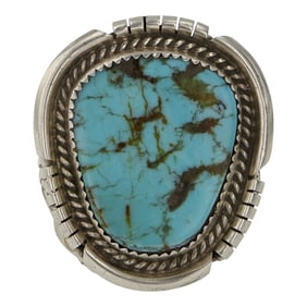 Silver Ray Southwest Shop Compitos Turquoise Men's Ring