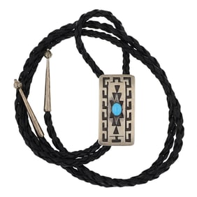 Vintage Hopi Kingman Turquoise Bolo Tie