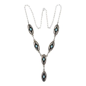 Navajo Synthetic Opal Shadowbox necklace