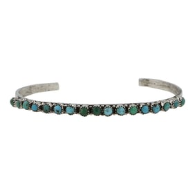 Vintage Navajo Nevada Turquoise Row Bracelet