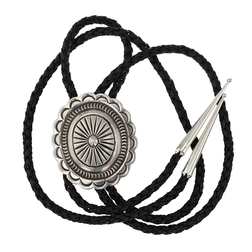 Navajo Plain Silver Bolo Tie (1 of 3)