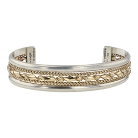 Alvin Todacheene Navajo Sterling Silver & Gold Filled Cuff Bracelet