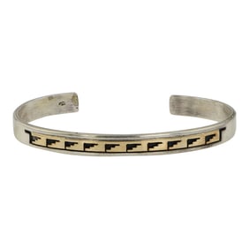Peggy Skeets Navajo 14K Gold & Sterling Silver Bracelet