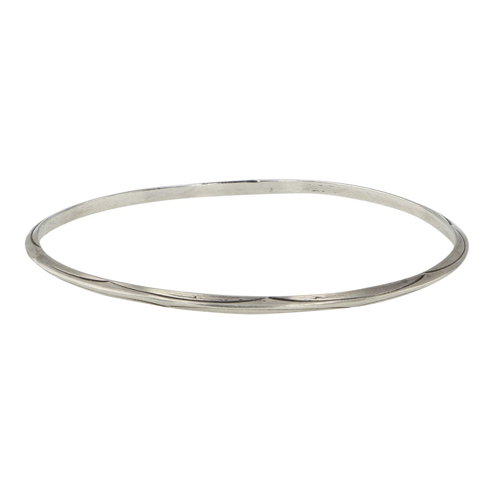 Navajo Plain Silver Bangle Bracelet (1 of 2)