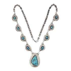 Teddy Goodluck Navajo Kingman Turquoise Necklace