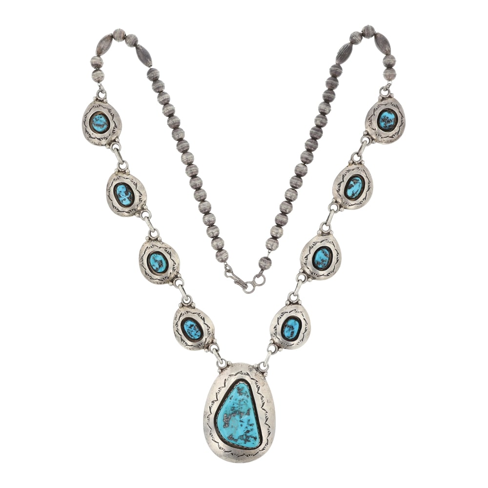 Teddy Goodluck Navajo Kingman Turquoise Necklace (1 of 3)