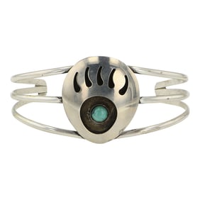 Navajo Turquoise Bearpaw Bracelet