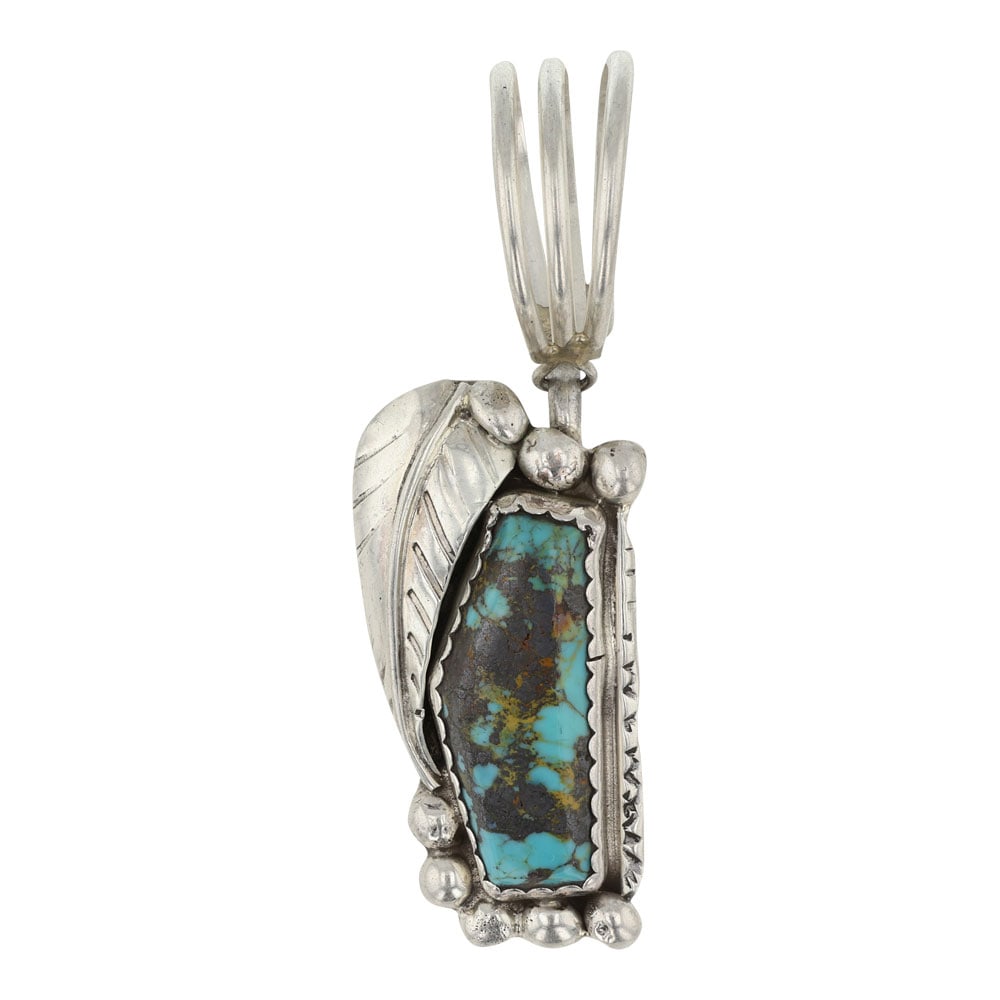 Navajo Nevada Turquoise Pendant: Sterling Silver | Genuine Nevada Turquoise | Navajo Nevada Turquoise Pendant | Navajo Native American Southwest Indian Jewelry | Good (no breaks or damages) | Approximate Weight: 16 Grams | Pendant: 1