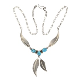 Vintage Navajo Kingman Turquoise Choker Necklace