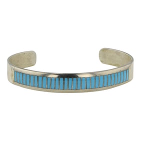 Navajo Inlay Block Cuff Bracelet