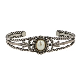 Navajo Cultured Pearl Cuff Bracelet