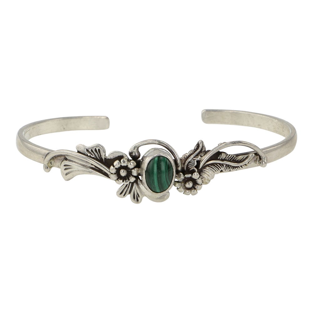 Navajo Malachite Cuff Bracelet (1 of 4)