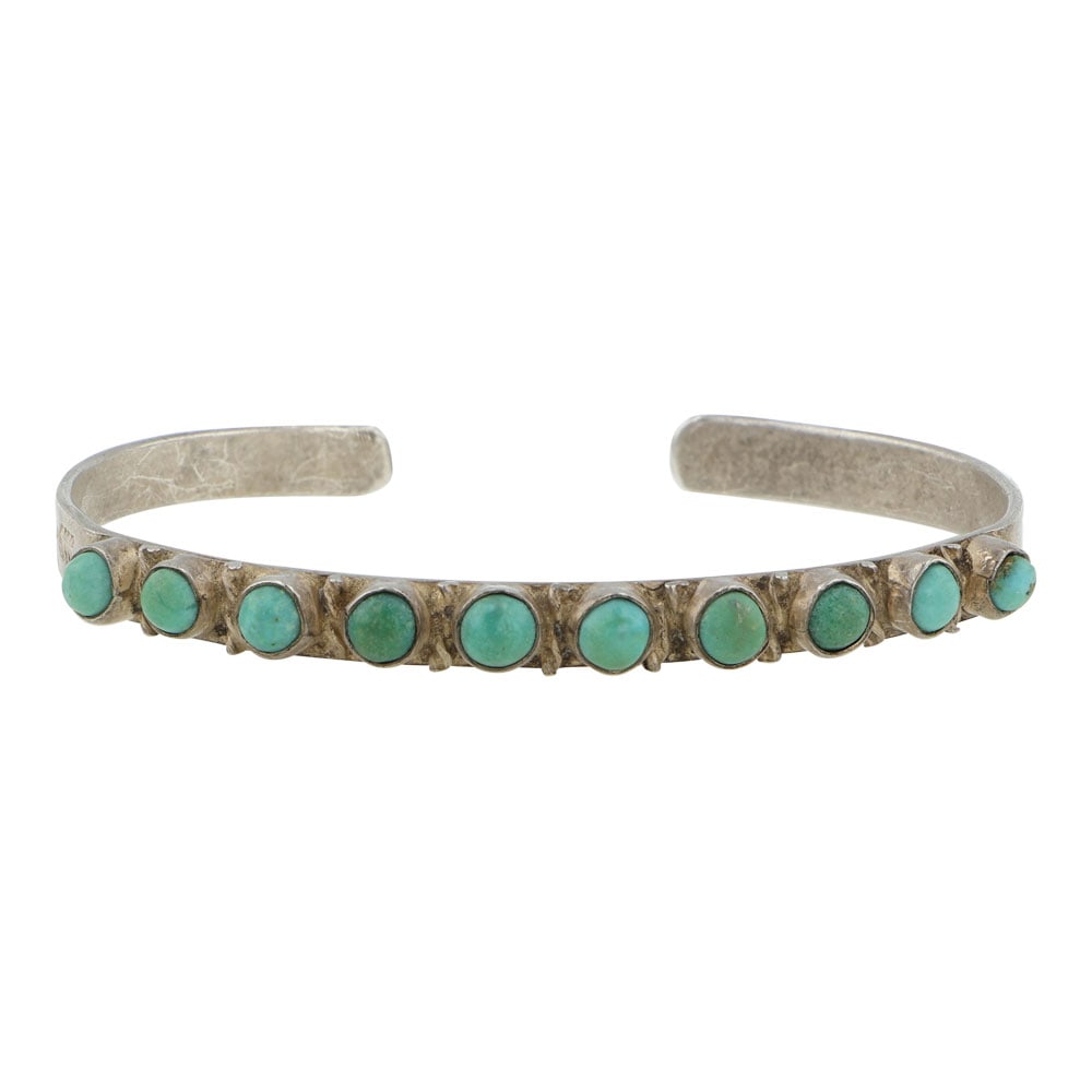 Navajo Kingman Turquoise Row Cuff Bracelet (1 of 3)