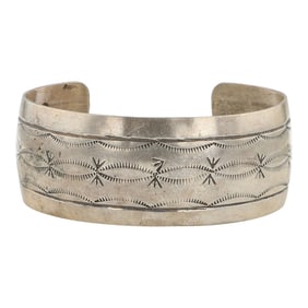 Vintage Navajo Plain Silver Cuff Bracelet