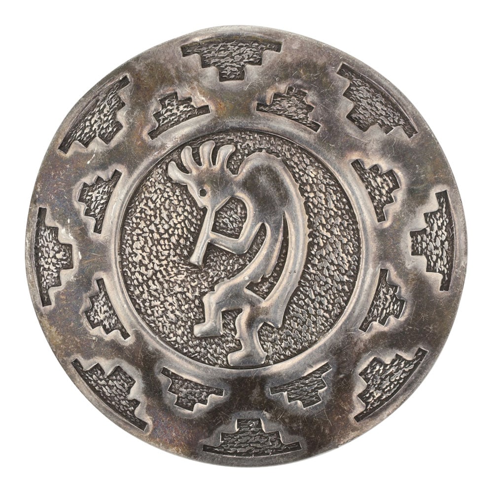 Navajo Plain Silver Kokopelli Pin: Sterling Silver | | Navajo Plain Silver Kokopelli Pin | Navajo Native American Southwest Indian Jewelry | Good (no breaks or damages) | Approximate Weight: 16 Grams | Pin: 1.75" diameter |