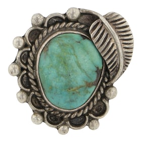 Vintage Navajo Nevada Turquoise Ring