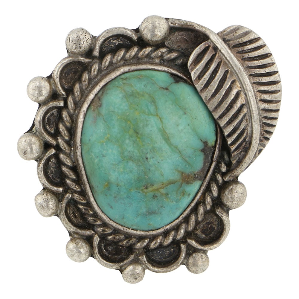 Vintage Navajo Nevada Turquoise Ring: Sterling Silver | Genuine Nevada Turquoise | Vintage Navajo Nevada Turquoise Ring | Navajo Native American Southwest Indian Jewelry | Good (no breaks or damages) | Approximate Weight: 17 Grams | Ring:
