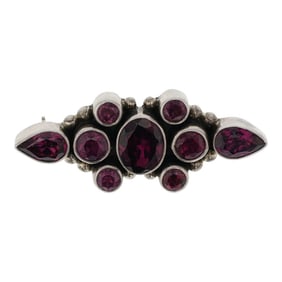 Ann Curley Navajo Faceted Garnet Pin