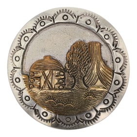 Vintage Navajo Sterling Silver & 12K Gold Filled Pin