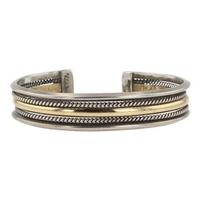 Navajo Sterling Silver & Gold Filled Cuff Bracelet