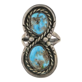 Vintage Navajo Nevada Turquoise Ring