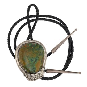 Navajo Menassa Turquoise Bolo Tie