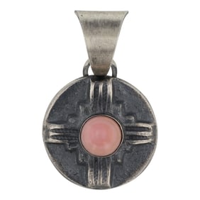 Chimney Butte Pink Conch Zia Symbol Pendant