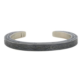 Tim Blue flint Ramel Bad River Chippewa/ Comanche World Renowned Artist Plain Silver Cuff Bracelet