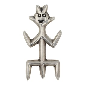 Frances Jones Navajo Plain Silver Sandcast Pin