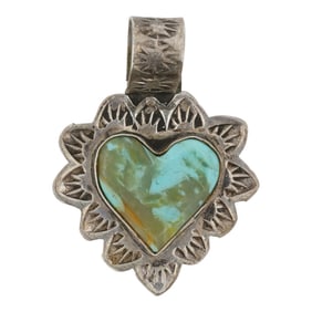 Navajo Compitos Turquoise Pendant