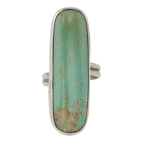 Navajo Nevada Turquoise Long Adjustable Ring