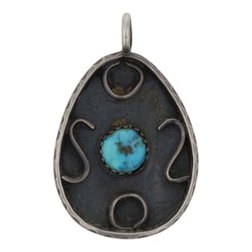 Vintage Navajo Kingman Turquoise Pendant