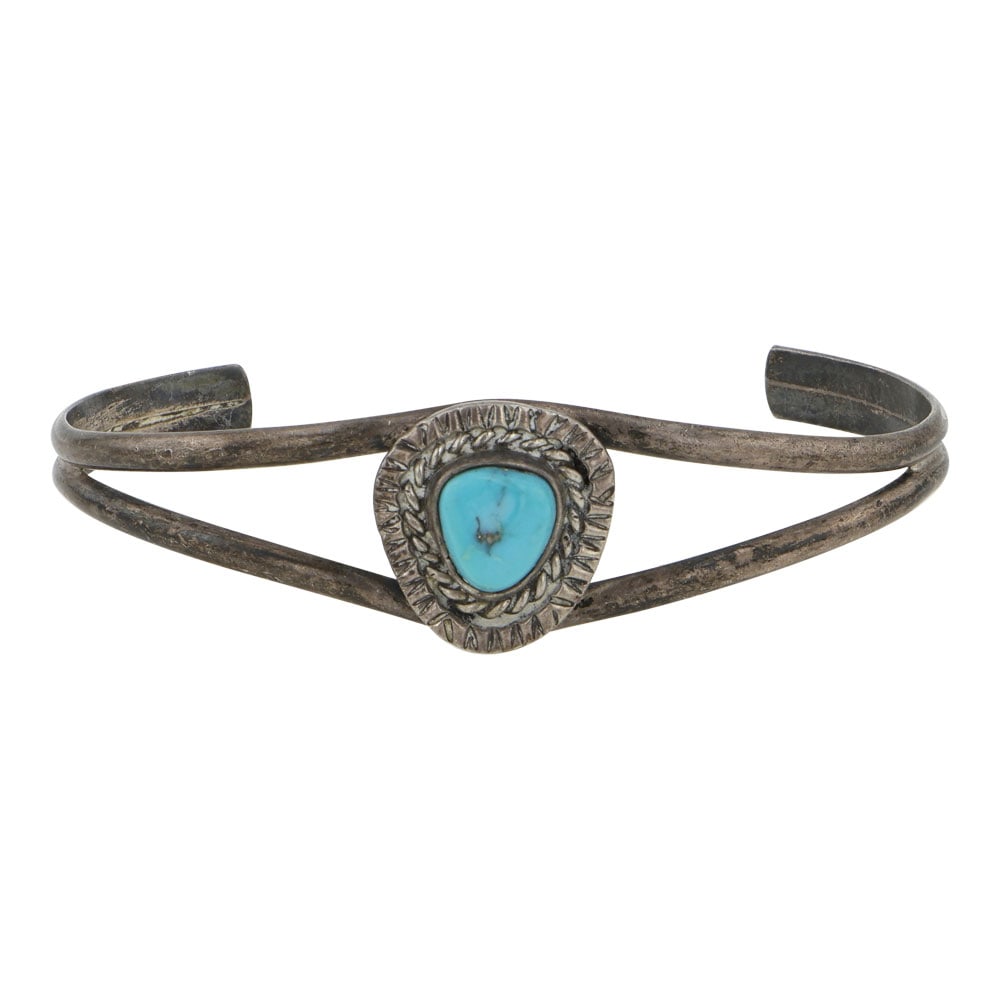 Vintage Navajo Kingman Turquoise Cuff Bracelet (1 of 3)