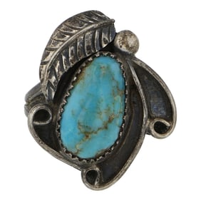Vintage Navajo Nevada Turquoise Ring