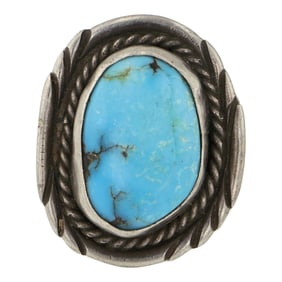 Vintage Navajo Kingman Turquoise Ring