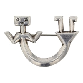 Vintage Navajo Plain Silver Sandcast Pin