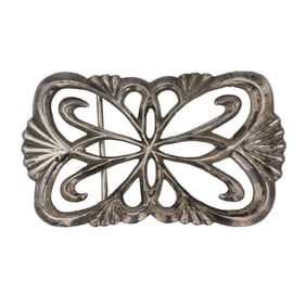 Vintage Navajo Plain Silver Sandcast Belt Buckle