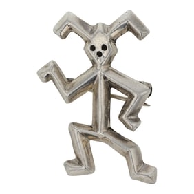 Frances Jones Navajo Plain Silver Sandcast Pin