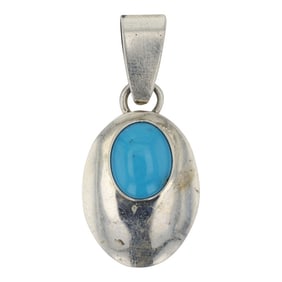 Ella Peter Navajo Kingman Turquoise Pendant