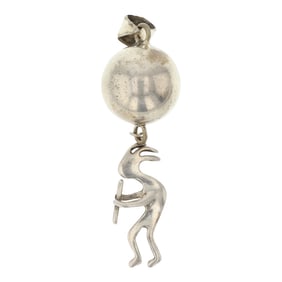 Navajo Plain Silver Kokopelli Pendant