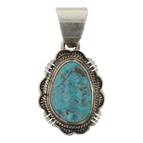 Terry Williams Navajo Blue Ridge Turquoise Pendant