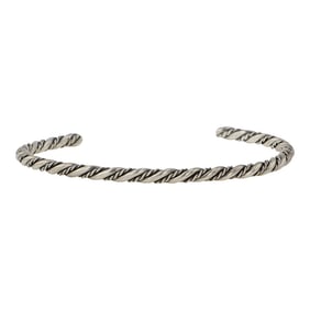 Navajo Plain Silver Twisted Cuff Bracelet