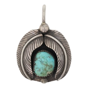 Vintage Navajo Nevada Turquoise Pendant