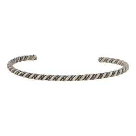 Navajo Plain Silver Braided Wire Bracelet