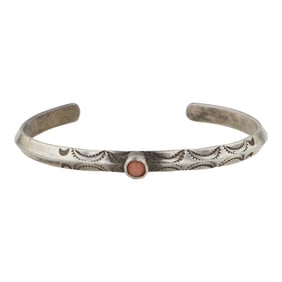 Vintage Navajo Pink Coral Cuff Bracelet