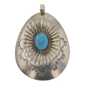 Vintage Navajo Kingman Turquoise Pendant
